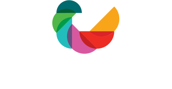 Logo da Pluriverso em letra branca com logo centralizado acima do texto