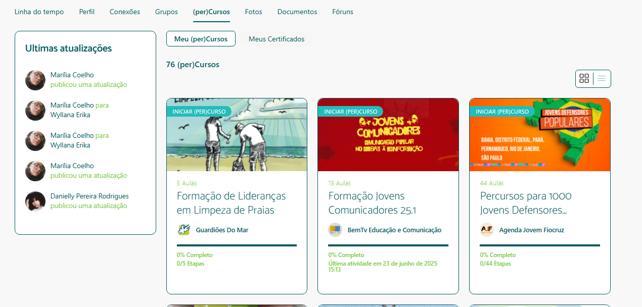 O meu Perfil 19 percursos em Pluriverso